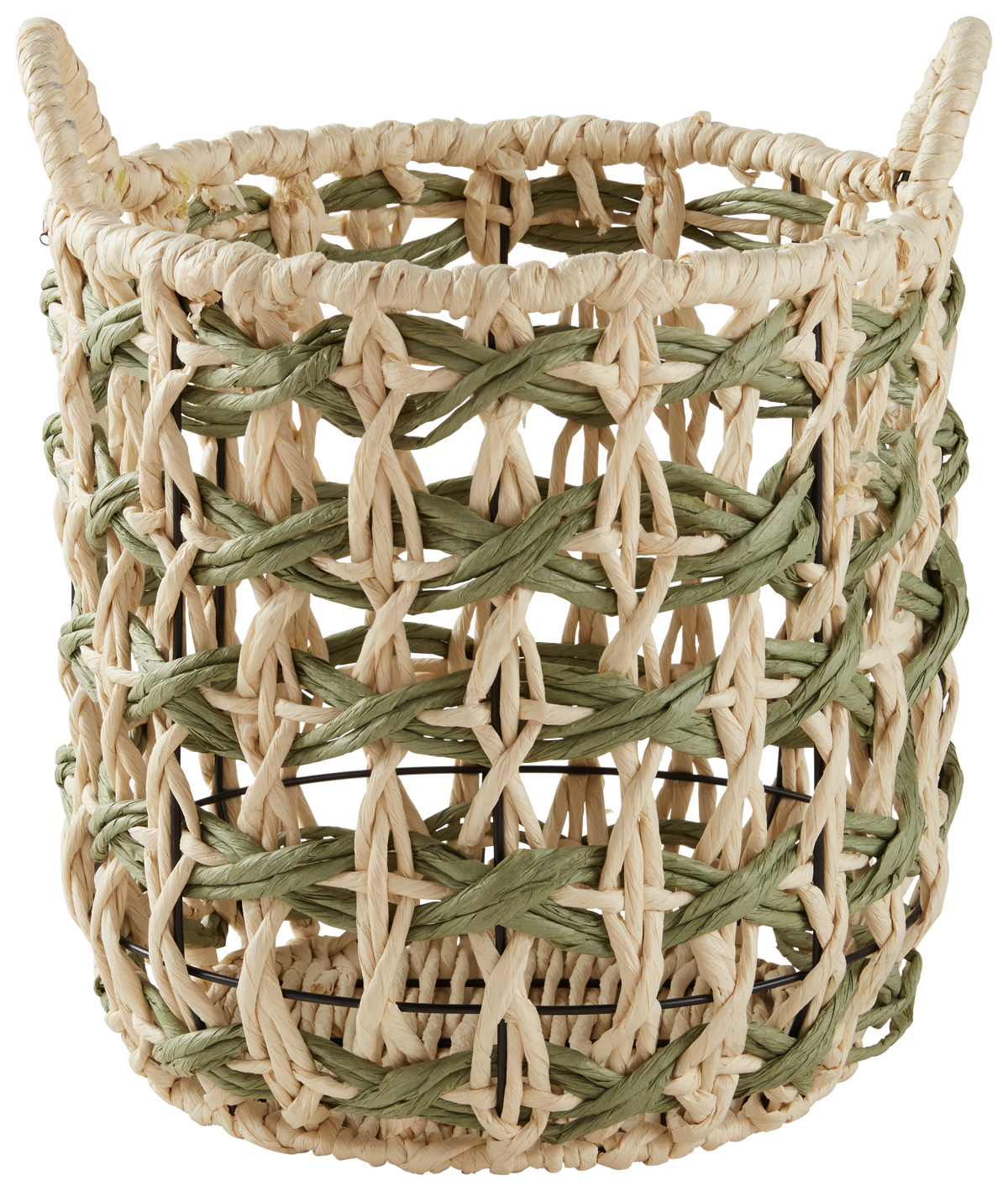Kosár Alphonse - natúr/zöld, Konventionell, fém/papír (31/31cm) - Zandiara