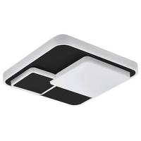 Deckenleuchte 75667 Lepreso Schwarz/weiss - Weiss/Schwarz, Basics, Kunststoff/Metall (38,5/38,5/7,5cm) - Eglo