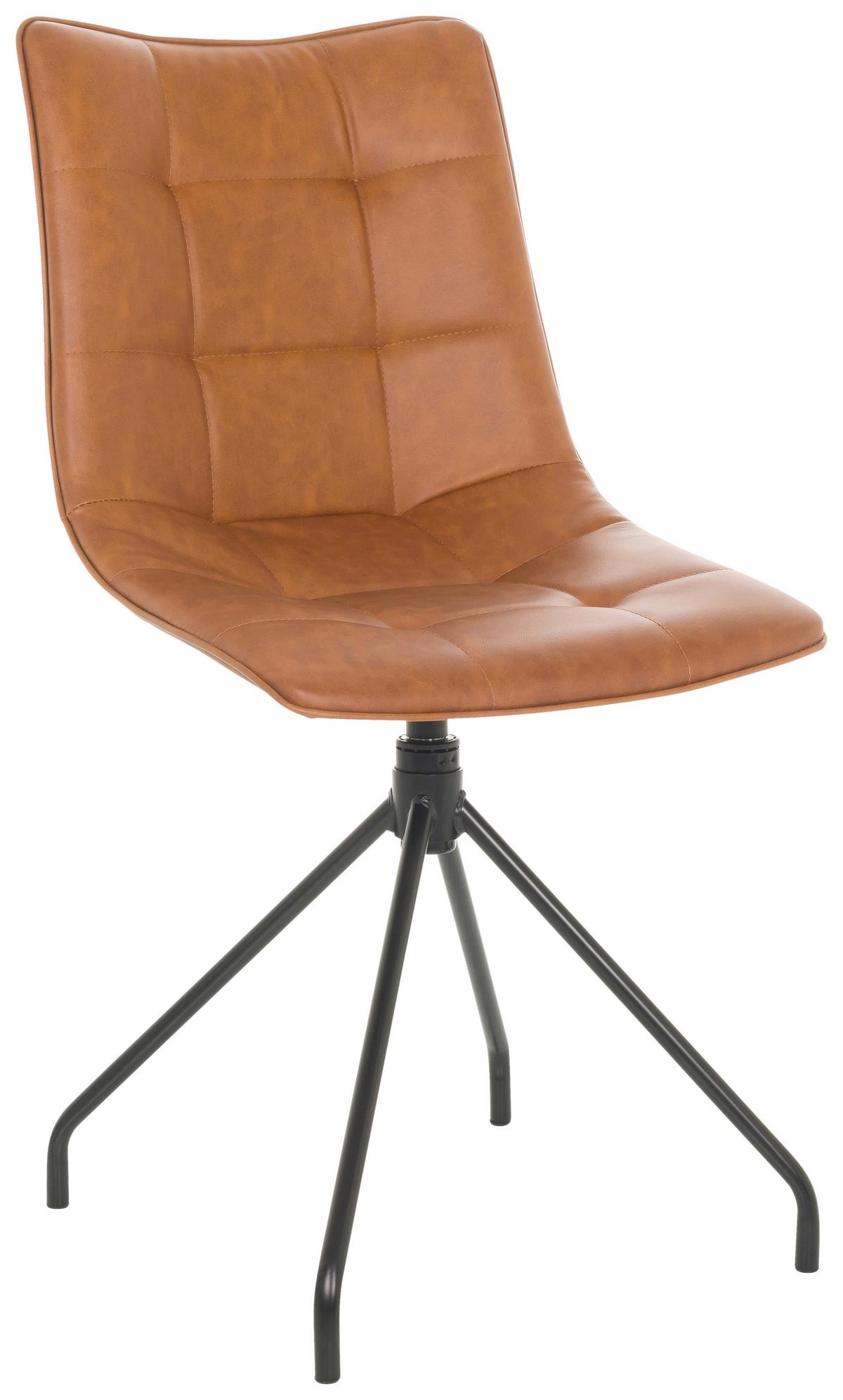 Konferenčni Stol Tarviso, Rjava - črna/rjava, Basics, kovina/usnje (48/93/52cm) - MID.YOU