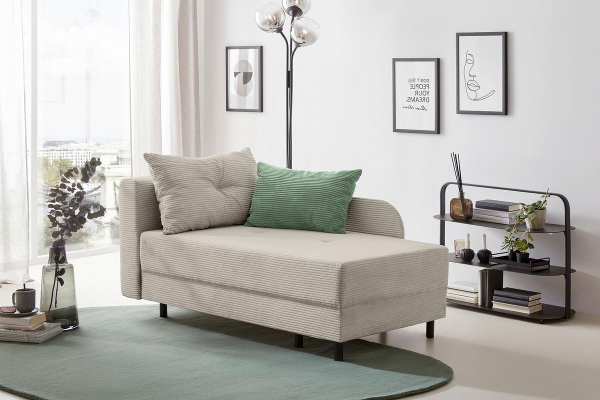Liege Nova Beige - Beige/Schwarz, MODERN, Holz/Textil (85/62/145cm) - Mömax