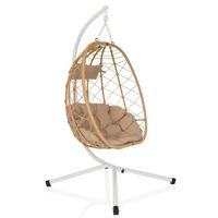 Viseči Stol Cocova, Bela, Bež - bela/bež, Moderno, kovina/umetna masa (98/188/114cm) - MID.YOU