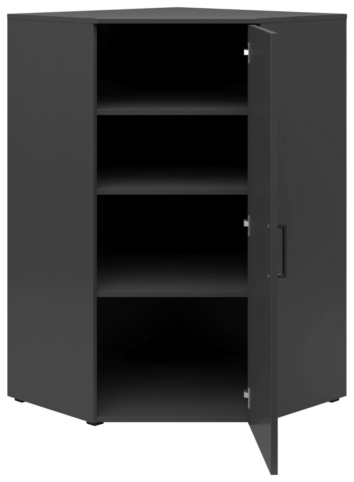 Eckkommode Multistauraum Graphitfarben - Anthrazit/Graphitfarben, Modern, Holzwerkstoff/Kunststoff (71,5/115/71,5cm) - Premium Living