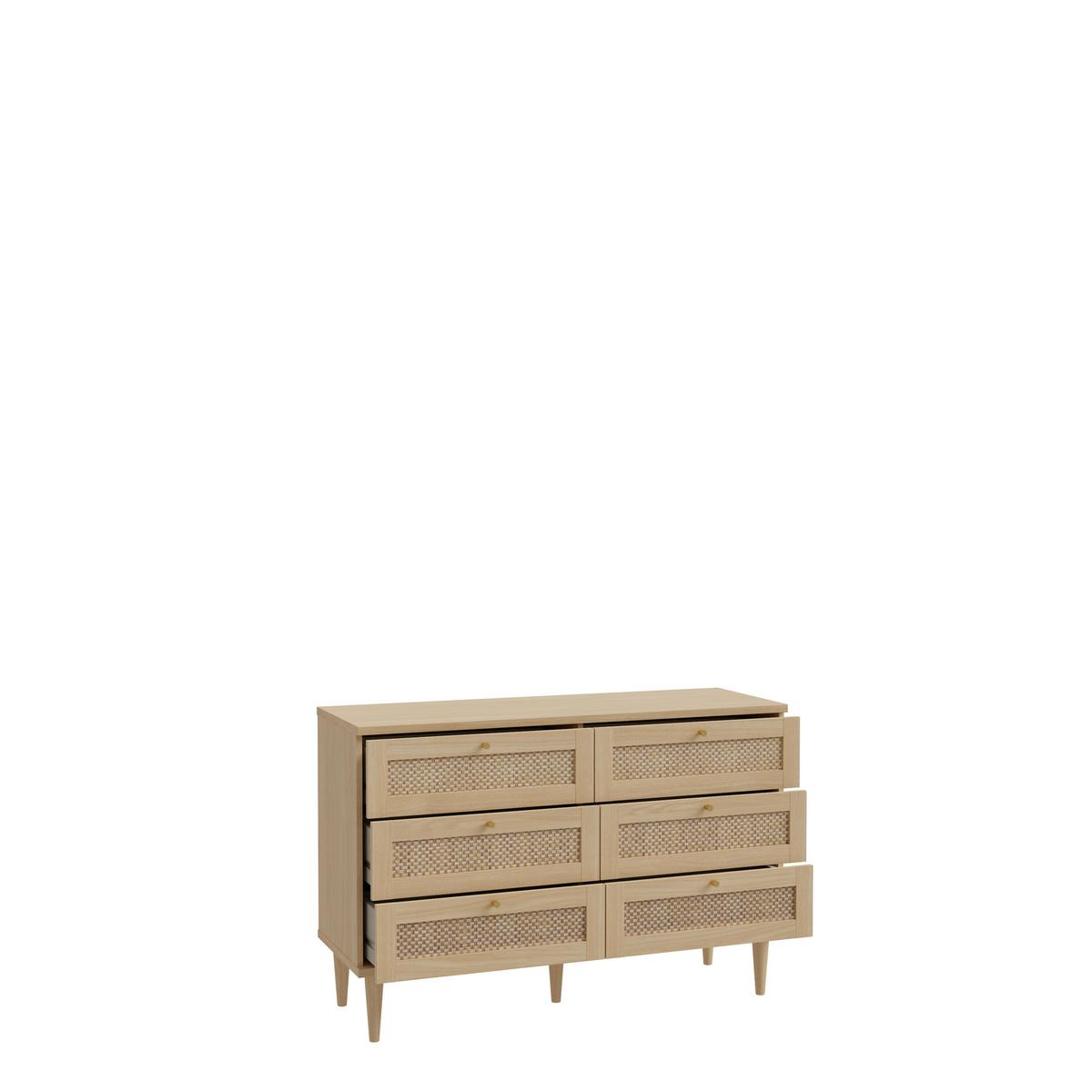 Comodă CALASETTA - bej/culoare lemn stejar, Romantik / Landhaus, material pe bază de lemn (120,1/80,1/41,4cm) - Premium Living