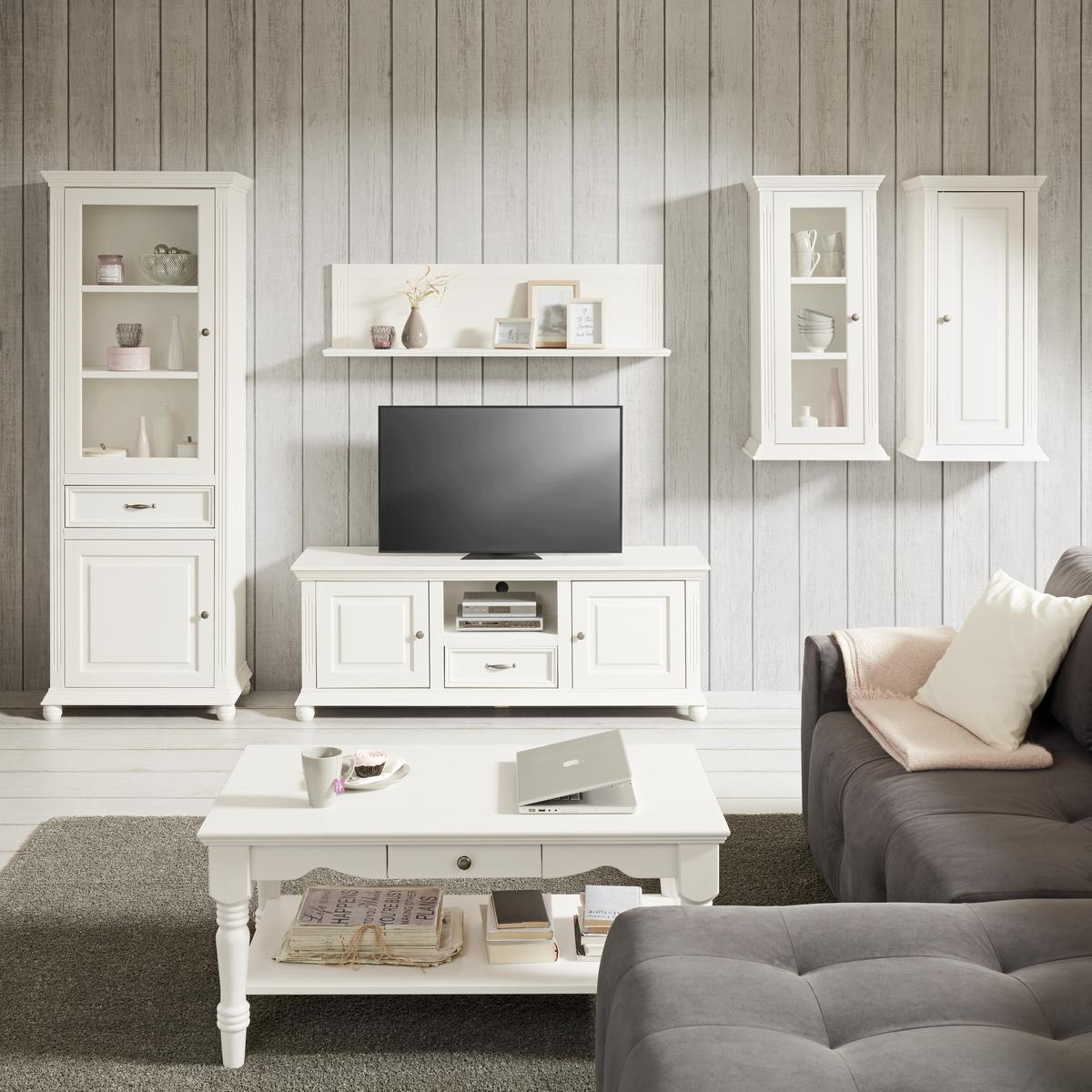 tablette murale in Weiss - blanc, Romantik / Landhaus, bois (130/35/25cm) - Zandiara