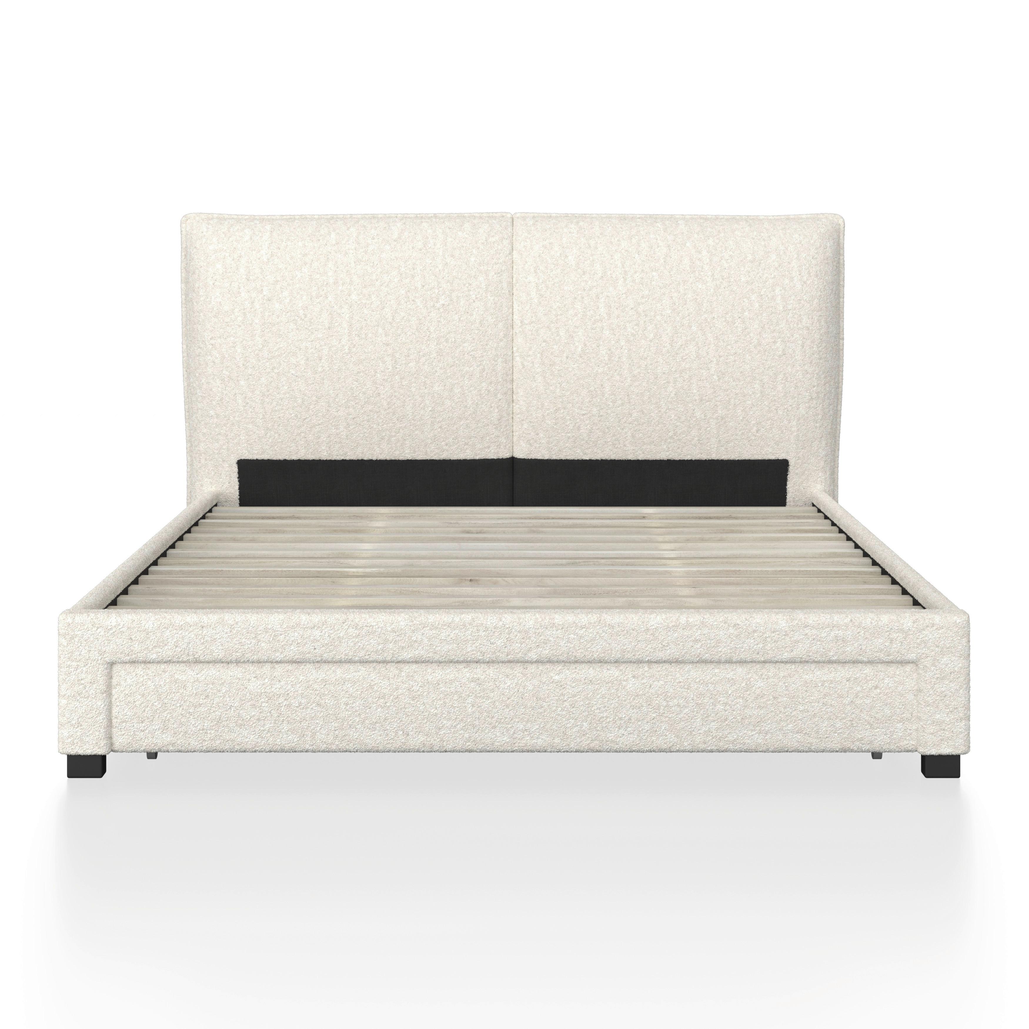 STOPPAD SÄNG ELLI - Elfenbein/ljusbrun, Modern, trämaterial/trä (180/200cm) - Bessagi Home
