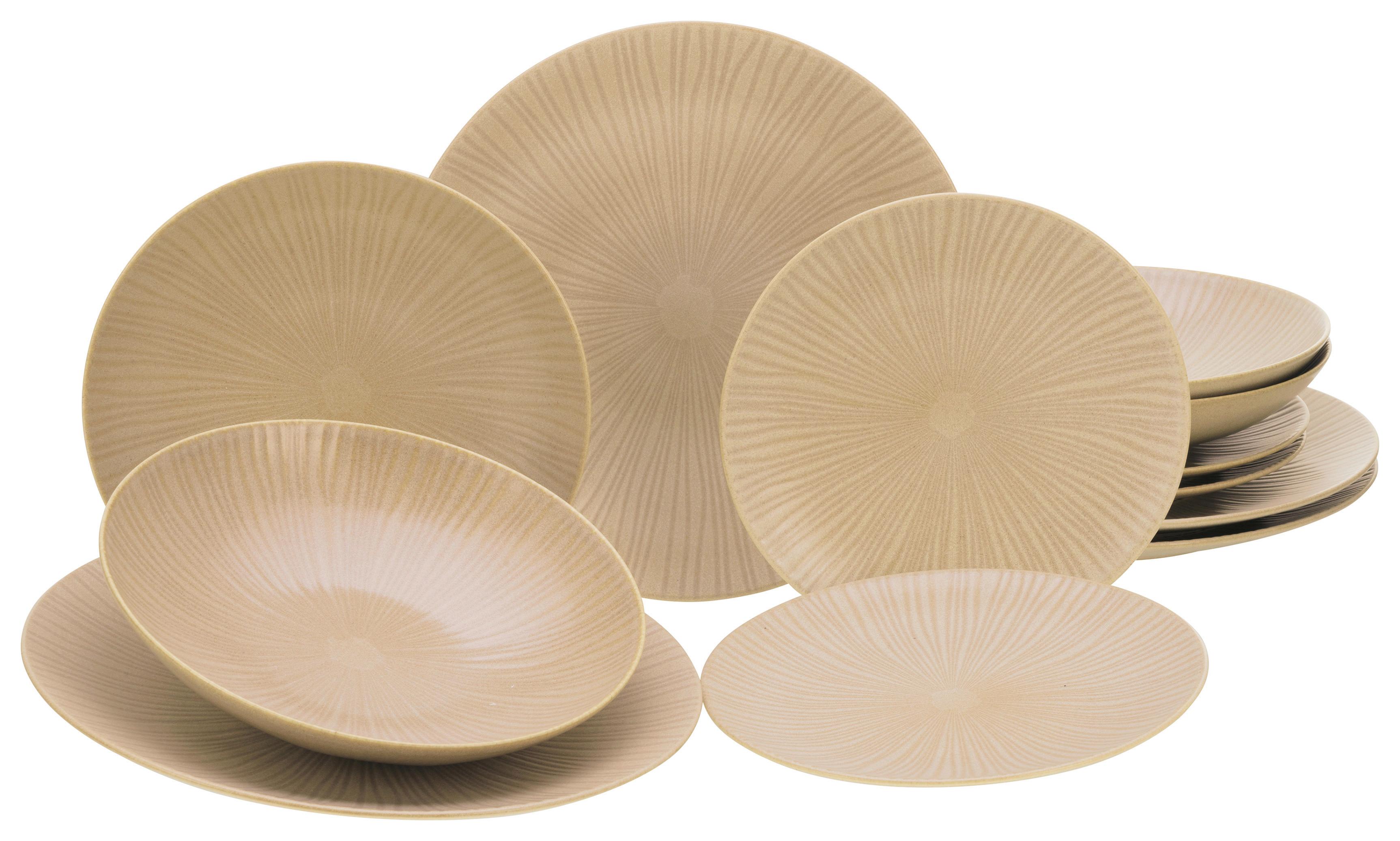Kombinirani Servis Vesuvio Sand, 12-Delni - peščene barve, Basics, keramika - Creatable