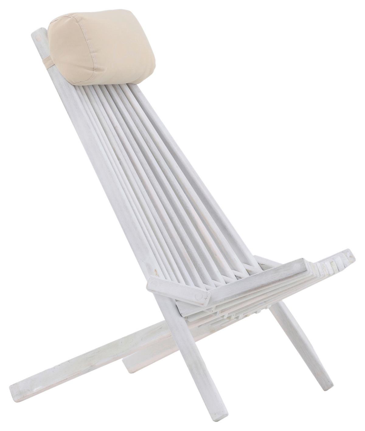 Strandsessel Asta ca. 57x79x73 cm Weiß - Weiß, KONVENTIONELL, Holz (57/79/73cm) - Gardenson