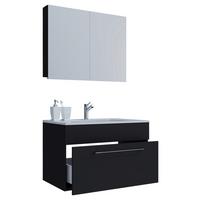 Kopalnica Badinos, Črna, Bela - črna/bela, Moderno, kovina/leseni material (60cm) - MID.YOU