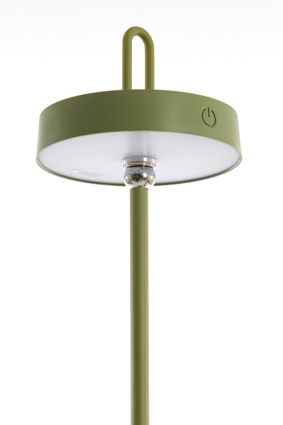 LAMPA STOŁOWA LED 1887369 AMPEHA - oliwkowa zieleń, Trend, tworzywo sztuczne/metal (13/47cm) - Light & Living