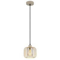 Lampă Suspendată Greys - străveziu/nisipiu, Design, sticlă/metal (18/120cm) - Globo