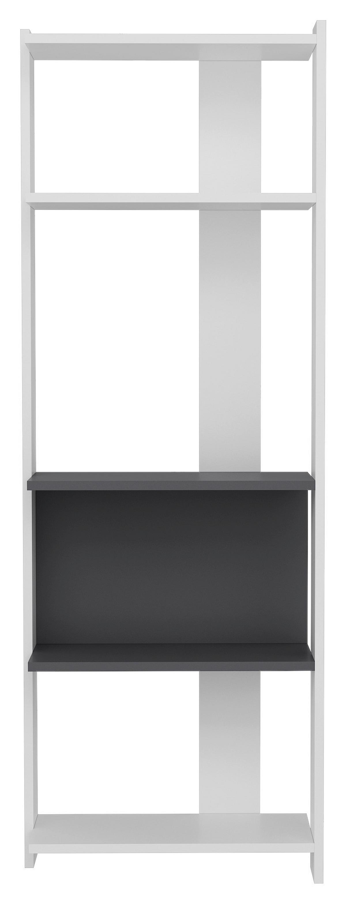 ÉTAGÈRE ABIS - blanc/anthracite, Design, matériau de bois (58,6/165/26,8cm) - MID.YOU