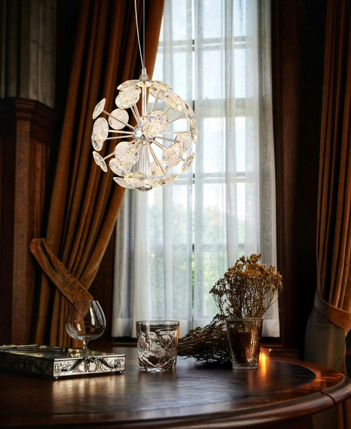 LED-HÄNGELEUCHTE 16047HC VIRINA - Klar/Chromfarben, Konventionell, Glas/Metall (28/150cm) - Globo