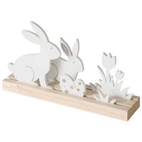 Skulptur Zuri I Naturfarben/Weiß - Naturfarben/Weiß, KONVENTIONELL, Holz/Holzwerkstoff (25/5,5/14cm) - Mömax