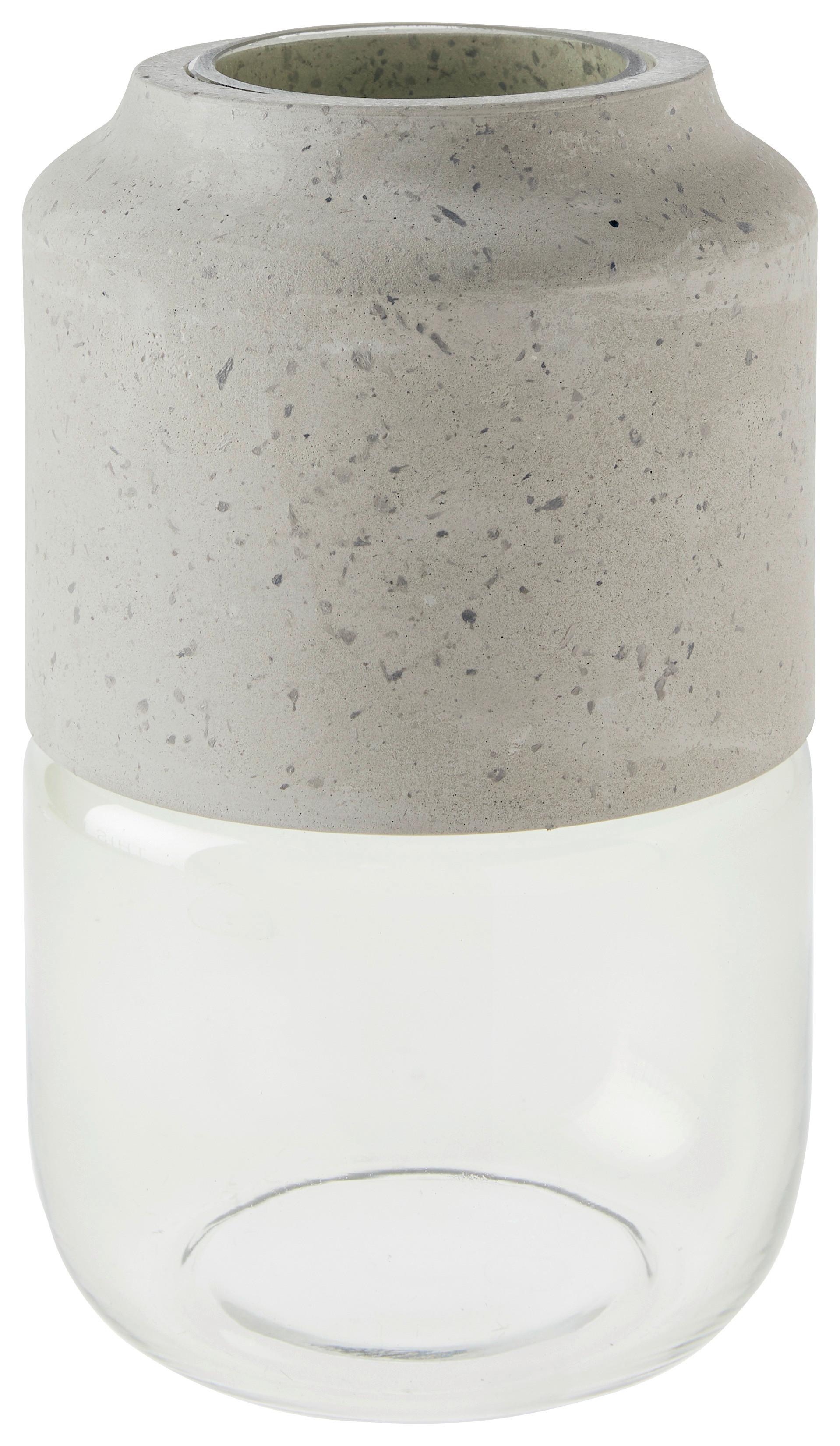 Vaza Eda -Paz- - prozirno/svijetlo siva, Moderno, kamen/staklo (13,5/23,2cm) - Modern Living