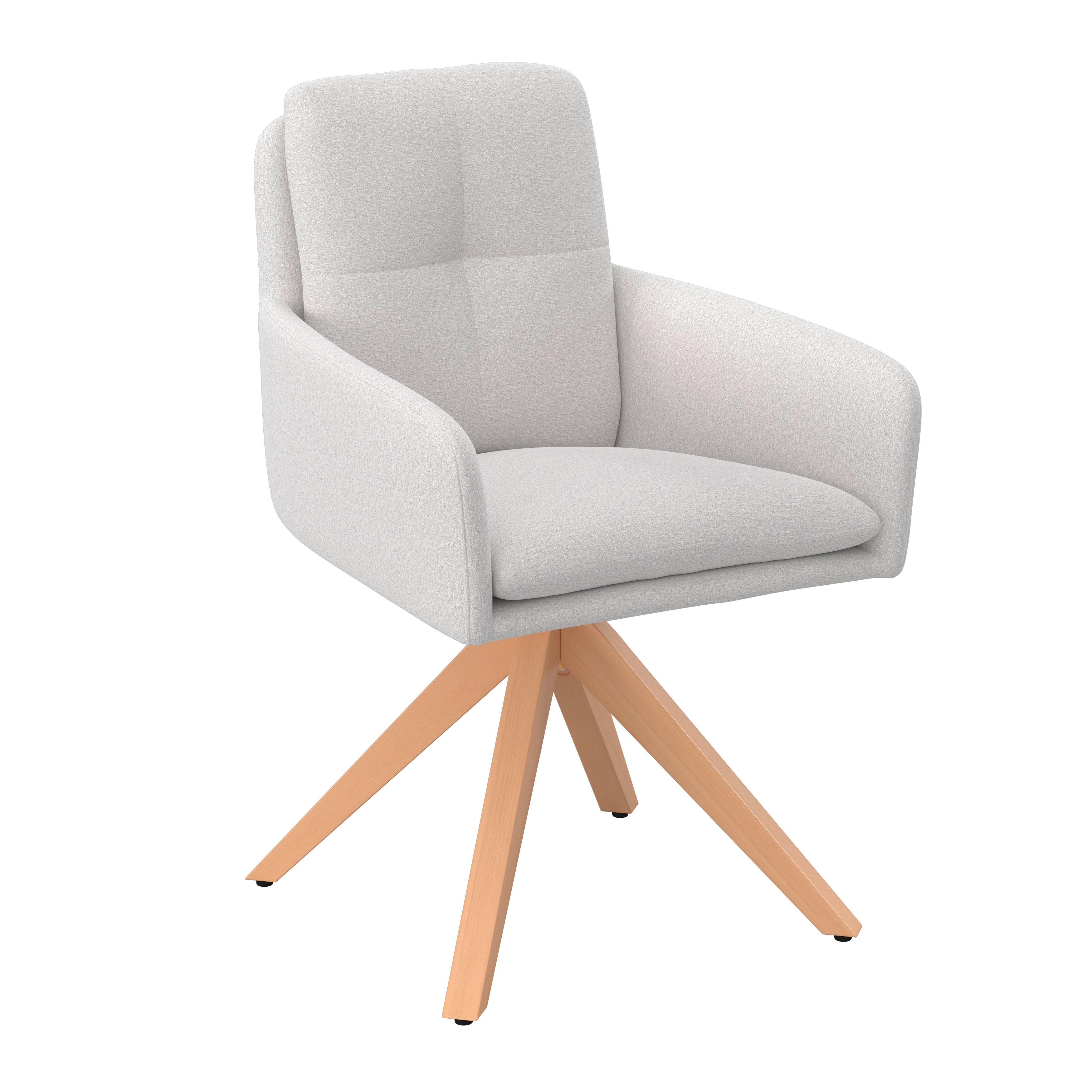 STOL MED ARMSTÖD FINJA - vit/bokfärgad, Modern, metall/trä (59/97/63cm) - Bessagi Home