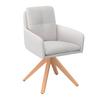 STOL MED ARMSTÖD FINJA - vit/bokfärgad, Modern, metall/trä (59/97/63cm) - Bessagi Home
