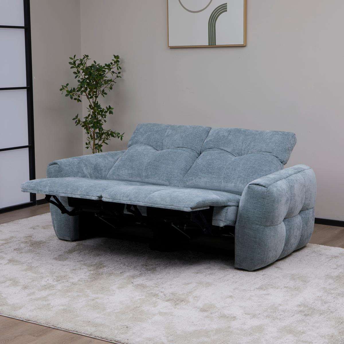 Dvosjed Luna - crna/svijetlo plava, Moderno, drvo/metal (192/80/105cm) - Mömax