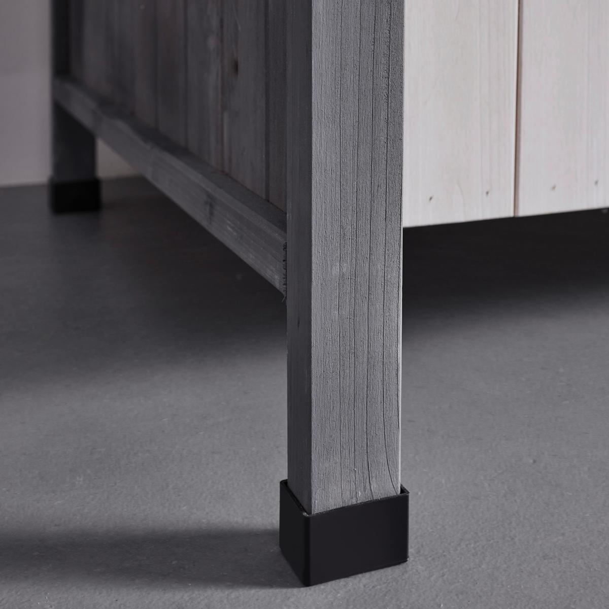 Klupa Giuliana - bijela/siva, Moderno, drvo (135/170/75cm) - Bessagi Garden
