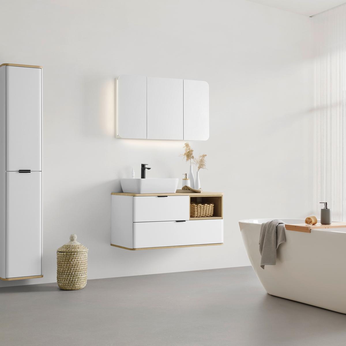 Element Ispod Umivaonika Elias -Exklusiv- - bijela/crna, Moderno, drvni materijal/metal (100/50/48cm) - Mömax