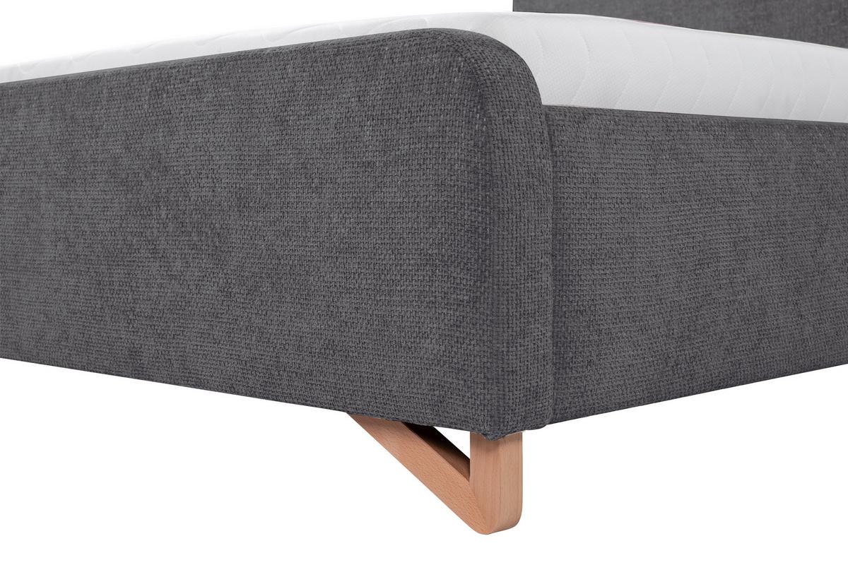 Oblazinjena Postelja Flamingo, Antracit, 180x200cm - svetlo rjava/črna, Moderno, kovina/umetna masa (180/200cm) - MID.YOU