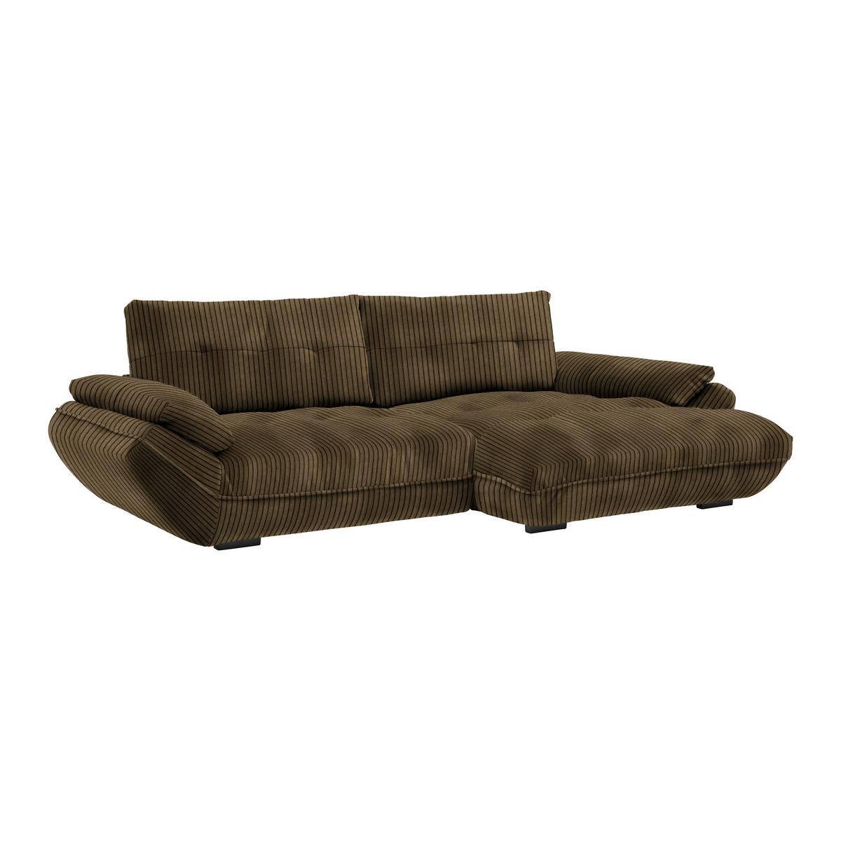 Wohnlandschaft Vivo Dunkelbraun - Dunkelbraun/Schwarz, MODERN, Kunststoff/Textil (317/63/179cm) - Premium Living