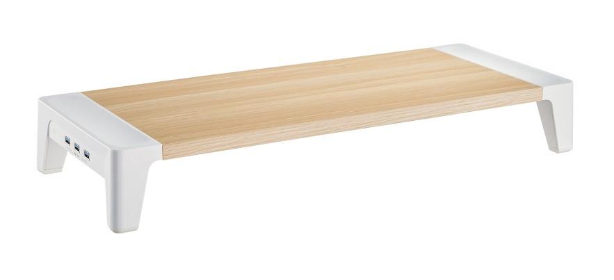 NADSTAWKA NA BIURKO PONTE 1 - biały/kolor brzozowy, Design, materiał drewnopochodny/tworzywo sztuczne (55,4/21,5/8cm) - Boxxx