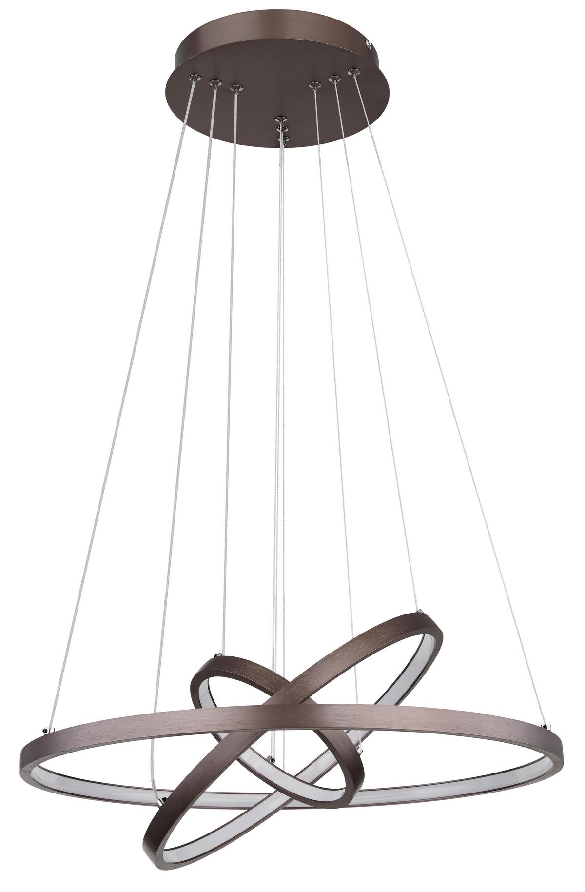 LED-HÄNGELEUCHTE 67192-57BR - Opal/Braun, Design, Kunststoff/Metall (51/120cm) - Globo