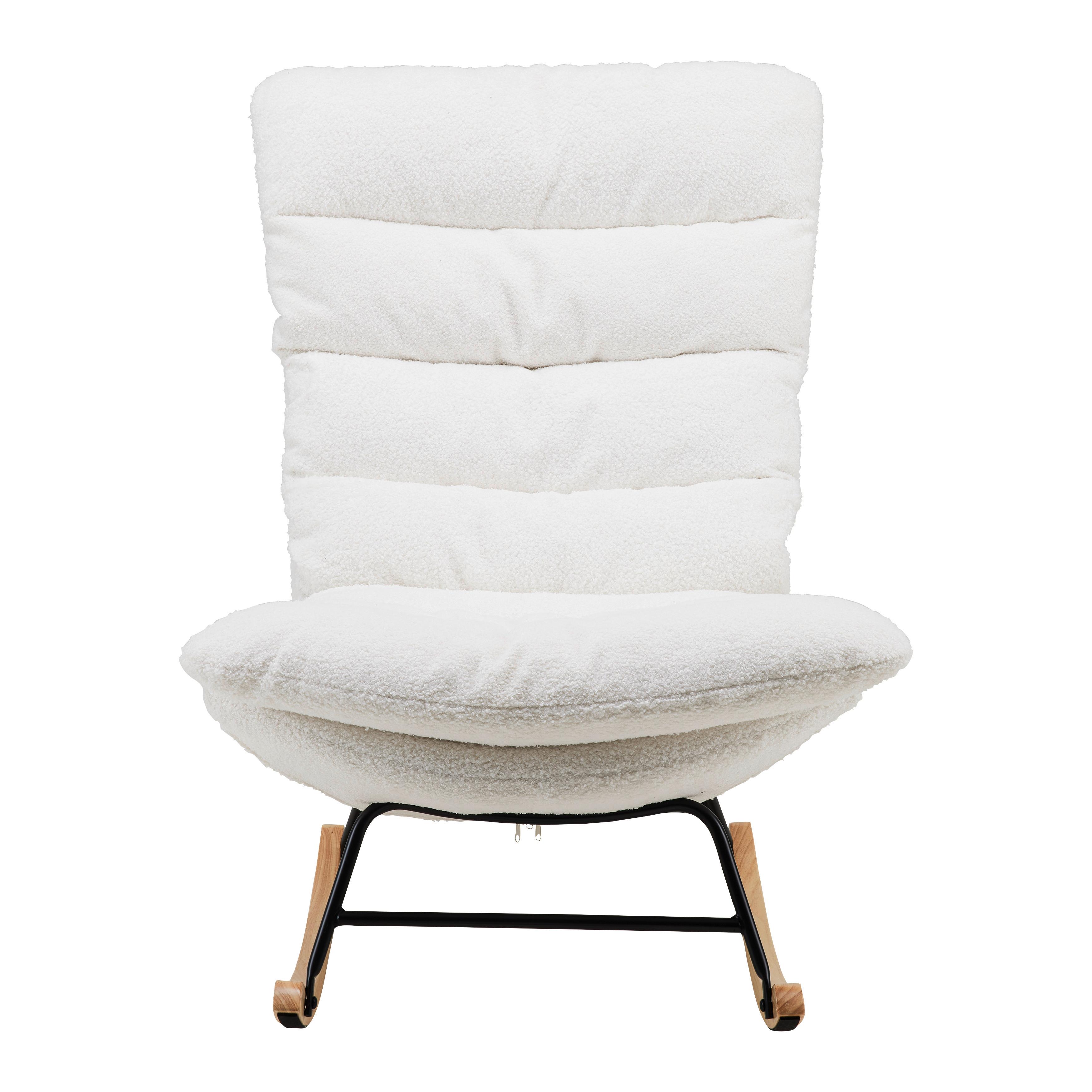GUNGFÅTÖLJ DEVIN - vit/naturfärgad, Modern, metall/trä (71/100/103cm) - Bessagi Home