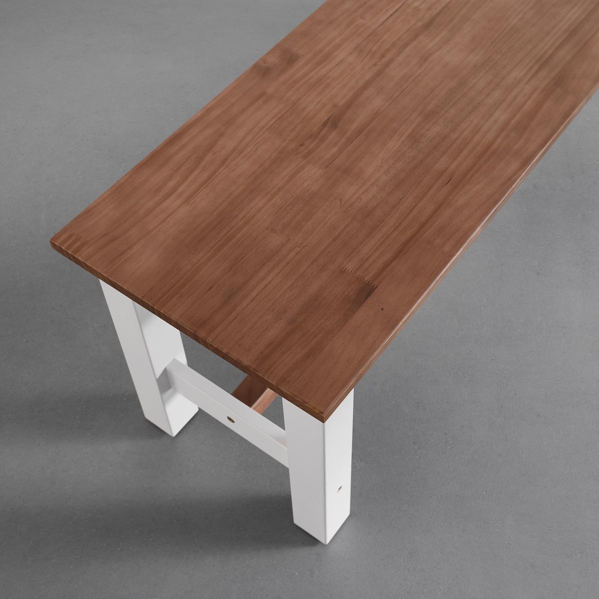 ŁAWKA ALESSANDRA - biały/kolor sosnowy, Modern, drewno (140/40/45cm) - Bessagi Home