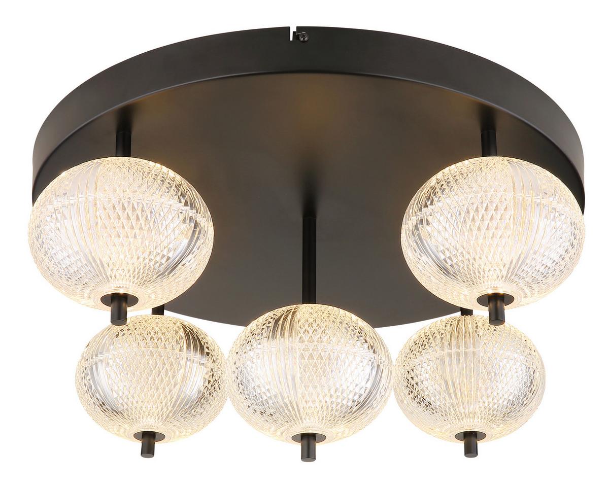 LED-DECKENLEUCHTE 16042-5D - Klar/Schwarz, Konventionell, Kunststoff/Metall (58/27cm) - Globo