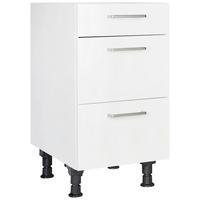 Schubkastenunterschrank Touch Weiß - Edelstahlfarben/Weiß, MODERN, Holzwerkstoff/Metall (45/87/56cm) - Nobilia