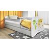 Otroška Postelja Babydreams, Bela, 80x160cm - bela/barve breze, Moderno, tekstil/leseni material (80/160cm) - MID.YOU
