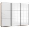 Ormar S Kliznim Vratima Level 36 D - boje hrasta/bijela visoki sjaj, Moderno, drvni materijal/metal (300/236/65cm) - Modern Living