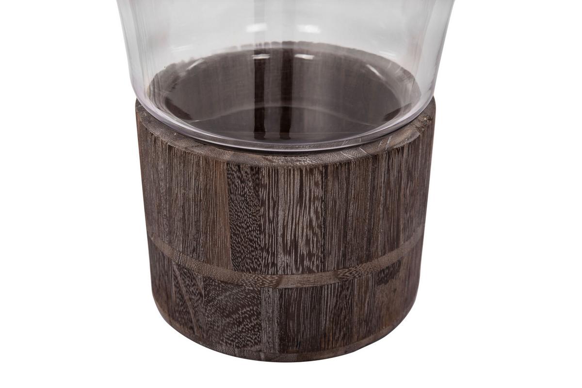 WINDLICHT ERIS - Grau, Lifestyle, Glas/Holzwerkstoff (31/38cm) - Kayoom