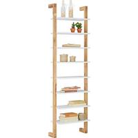 Etajeră DURHAM - alb/culoare natur, Modern, lemn/material pe bază de lemn (55/180/25cm) - Modern Living