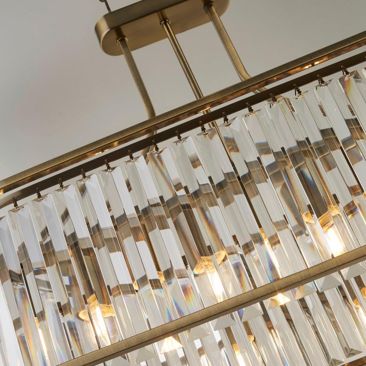 Kristály Függőlámpa 8095-5ab - sárgarézszínű, Design, üveg/fém (50/30/78cm)