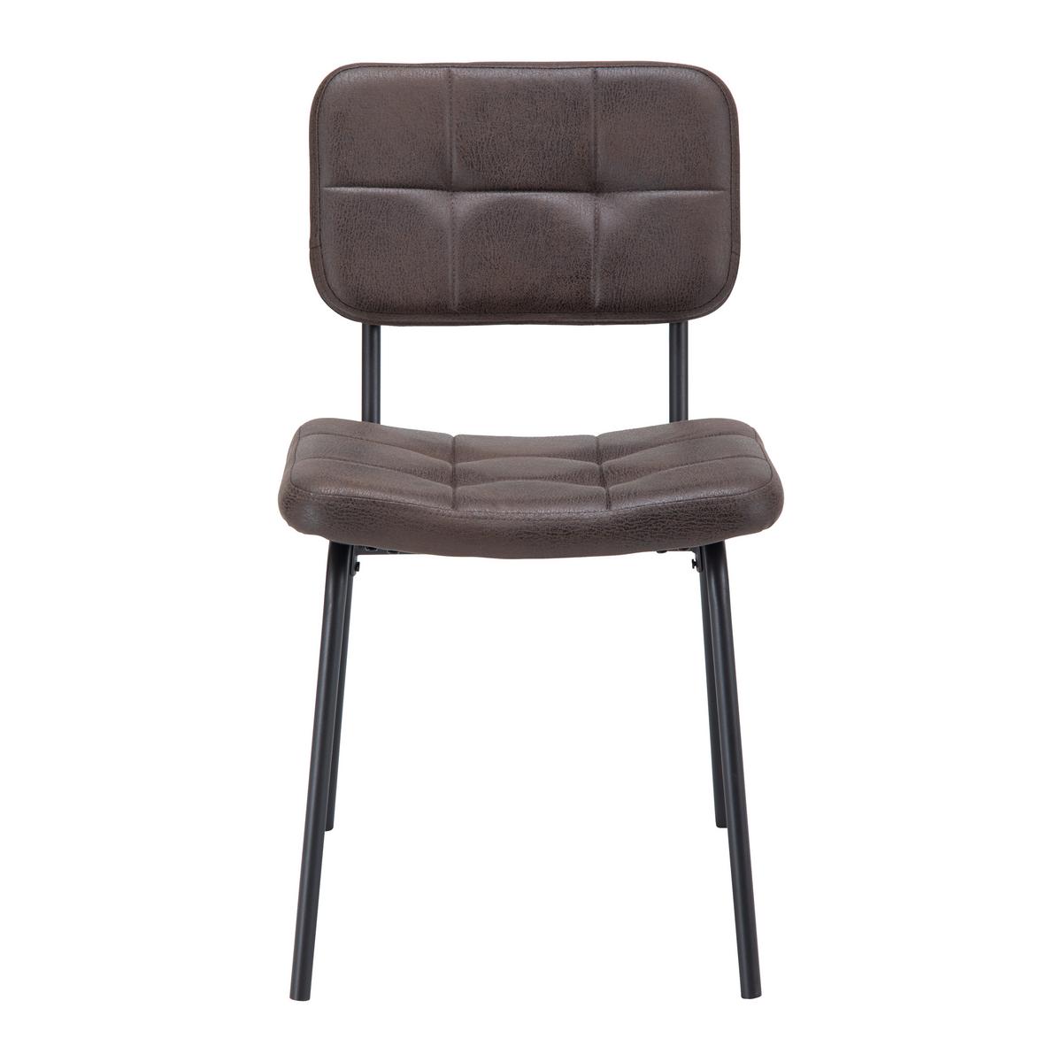 Stuhl 2er-Set Valentin Taupe gepolstert - Taupe/Schwarz, MODERN, Holz/Textil (44/80/59cm) - Bessagi Home