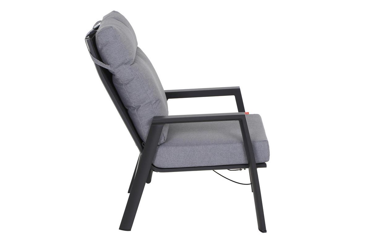Loungesessel J04048 Anthrazit - Dunkelgrau/Anthrazit, Basics, Kunststoff/Textil (72,5/99/82,5cm) - Siena Garden