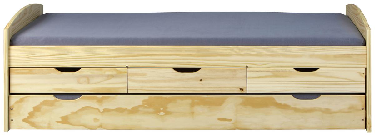 Ausziehbett Marinella Kiefer - Kieferfarben, Basics, Holz/Kunststoff (90/200cm) - MID.YOU