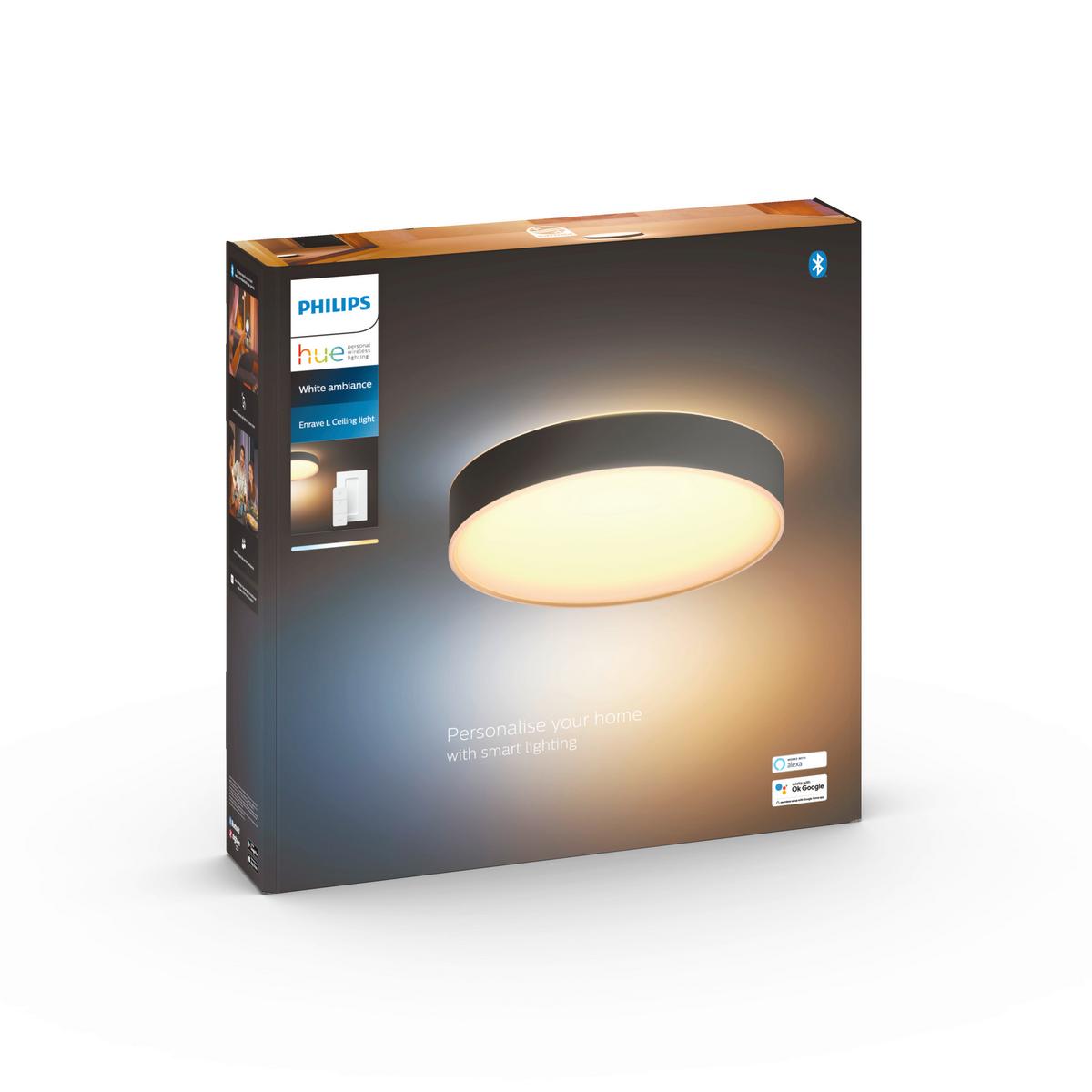 LAMPA SUFITOWA LED 4116030P6 HUE ENRAVE PHILIPS - czarny, Design, tworzywo sztuczne (42,5/8,4/42,5cm) - Philips HUE