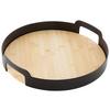 SERVERINGSBRICKA BETTY RUND - svart, Modern, plast/naturmaterial (37,5/7cm) - Mömax