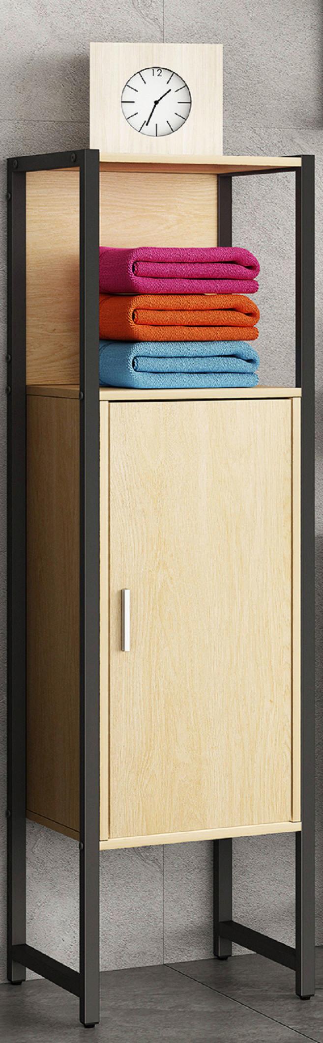 Midischrank Edino ca. 33x114 cm Eiche/Schwarz - Honigeiche/Schwarz, MODERN, Holzwerkstoff/Metall (33/114/30cm) - MID.YOU