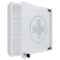 Omarica Za Zdravila Hustila S, Bela - bela, Moderno, steklo/leseni material (40/32/10cm) - MID.YOU