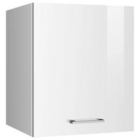 Küchenoberschrank Mailand Weiß Hochglanz - Weiß Hochglanz/Silberfarben, MODERN, Holzwerkstoff/Metall (50/57/34cm) - Held