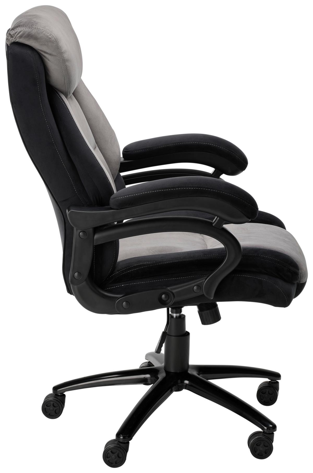 Chefsessel Alwin in Grau/Schwarz - Schwarz/Grau, Modern, Holz/Kunststoff (84/119/67cm) - Mömax