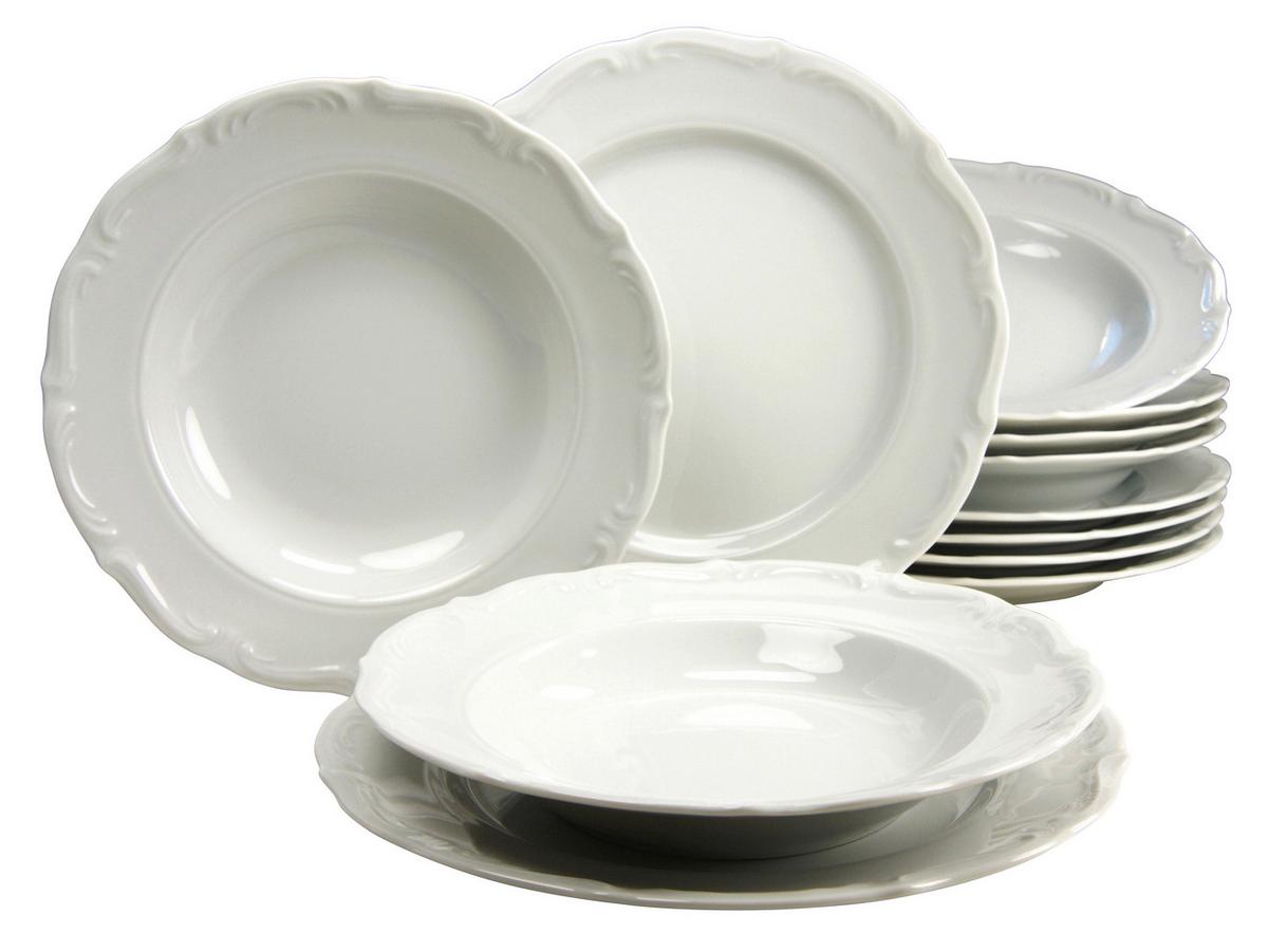 Tafelservice 16137, 12-teilig - Weiß, Keramik - Creatable