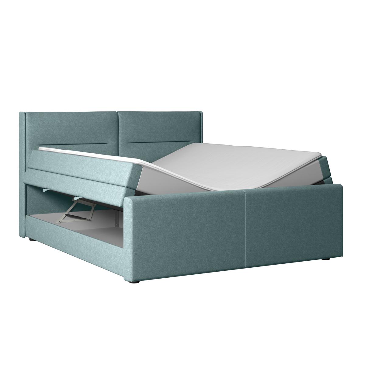 Boxspringbett Kyoto ca. 180x200 cm Blau - Blau, MODERN, Holz/Kunststoff (180/200cm) - MID.YOU