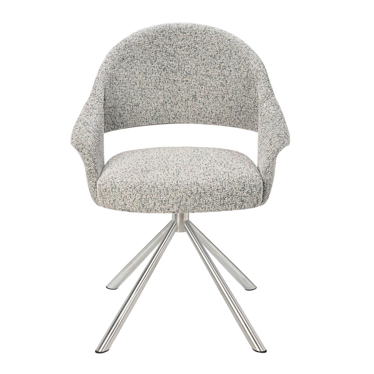 Drehstuhl Perama Edelstahlfarben/Pastellgrün - Edelstahlfarben/Pastellgrün, MODERN, Textil/Metall (61/83/61cm) - Mömax