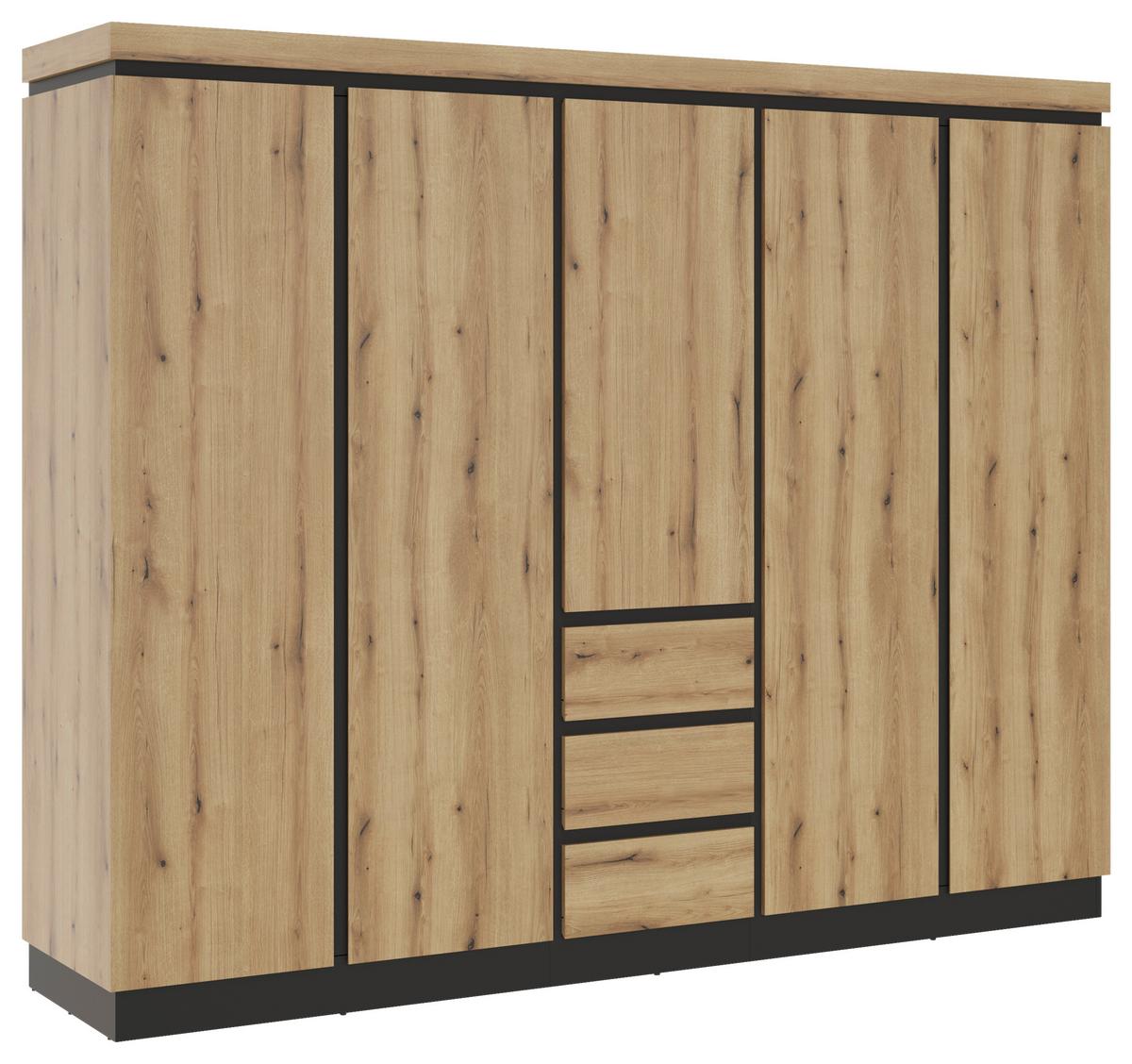 Ormar S Klasičnim Vratima Corte - boje hrasta, Moderno, drvni materijal (264,4/211,6/60cm)