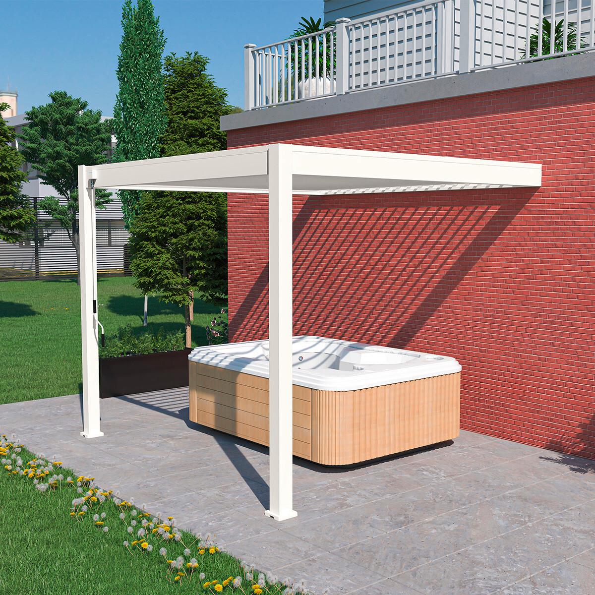 PERGOLA DELUXE 3X4M WEISS - Weiss, Basics, Metall (400/255/300cm) - Gardenson